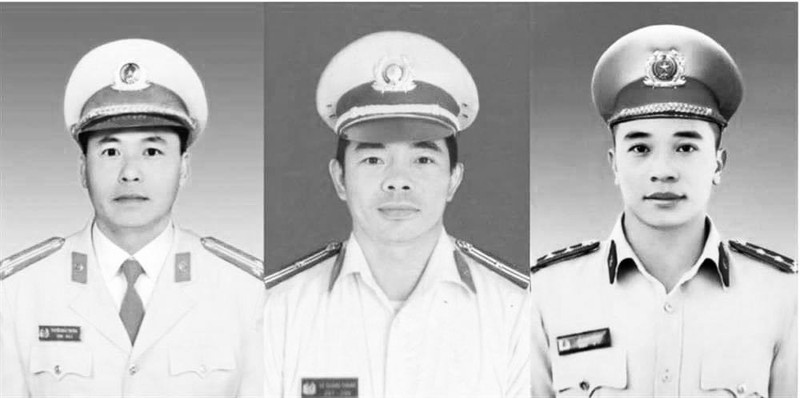 三名烈士：阮克常中校、黎光成少校和黎映创大尉。（图片来源：公安部）