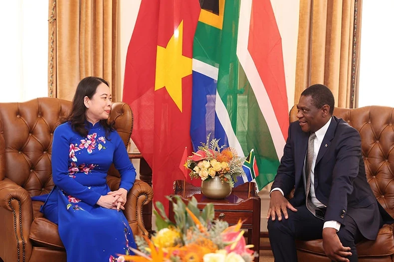 越南国家副主席武氏映春和南非副总统保罗•马萨蒂勒。