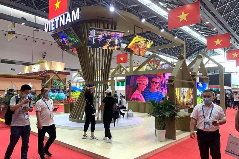 参加中国 — 东盟博览会的越南展位。
