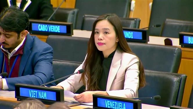 越南常驻联合国代表团副团长黎氏明钗公使衔参赞。（图片来源：越通社）