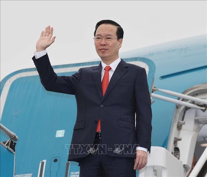 越南国家主席武文赏启程对老挝进行正式访问。（图片来源：越通社）