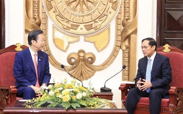 越南外交部长裴青山会见日本公明党党首山口那津男。