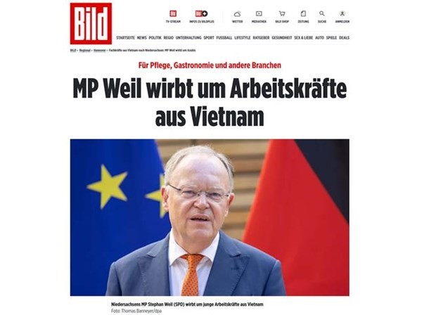 德国《图片报》（Bild）刊登了有关下萨克森州州长史蒂芬·魏尔访问越南的文章。