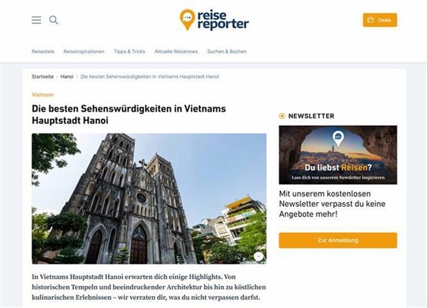 德国旅游网站reisereporter.de发表文章，介绍越南首都河内的特色景点。