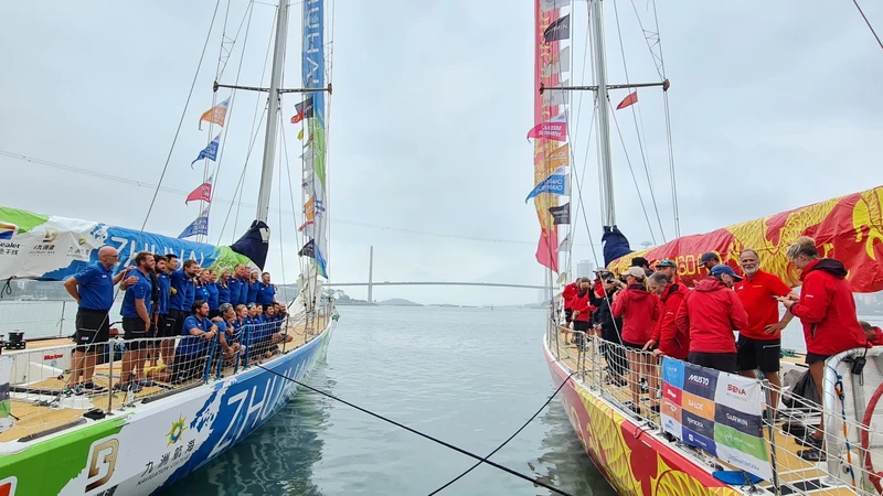 克利伯环球帆船赛参赛船队抵达下龙国际客船港。
