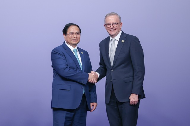 越南政府总理范明正与澳大利亚总理安东尼·阿尔巴尼斯。