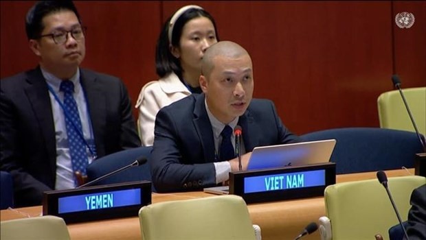 越南常驻联合国代表团临时代办阮黄原公使。