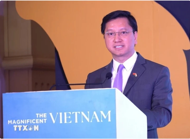 越南驻印度大使阮清海在活动上发言。