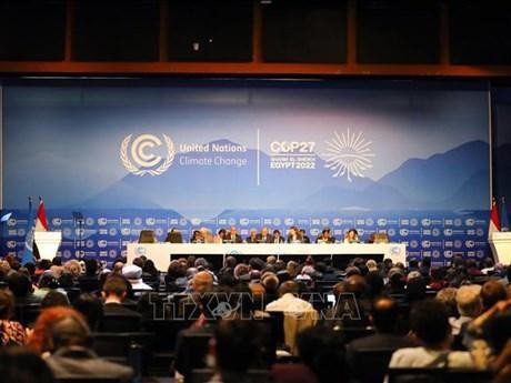 《联合国气候变化框架公约》第二十七次缔约方大会场景。