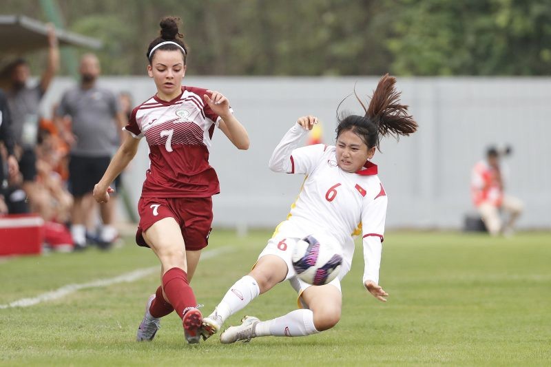 越南U17女足队在2024年女足亚洲杯预选赛第一轮以5:0大胜巴勒斯坦U17女足队。