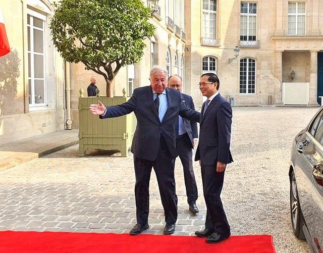 越南外交部部长裴青山见法国参议院议长热拉尔·拉尔歇。