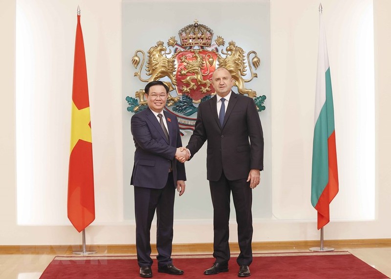 越南国会主席王廷惠会见保加利亚总统鲁门·拉德夫。（图片来源：越通社）