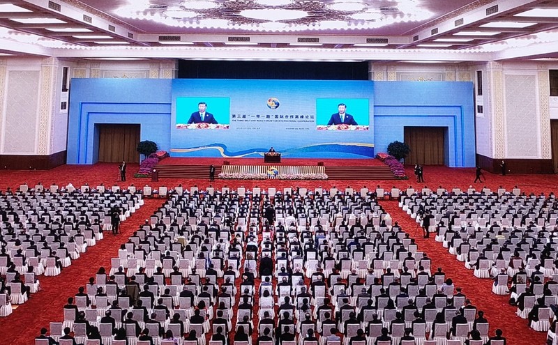 第三届“一带一路”国际合作高峰论坛开幕式场景。（图片来源：VOV）
