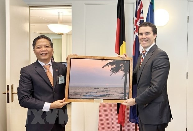 陈俊英先生会见澳大利亚共同外交部长蒂姆•瓦茨。（图片来源：越通社）