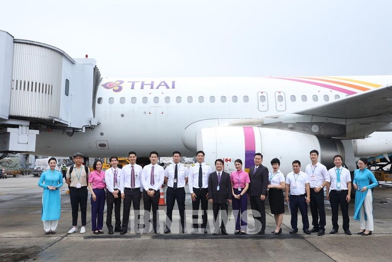 泰国航空（TG）TG560航班降落内排国际机场。（图片来源：泰国航空）
