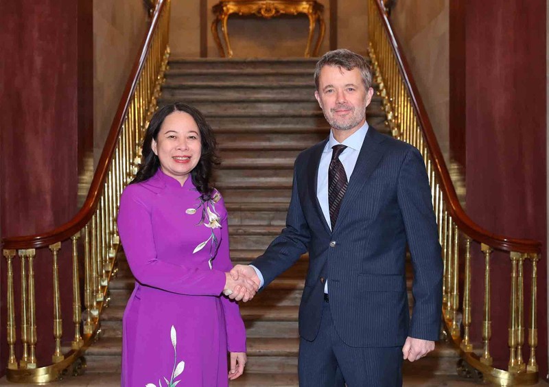 越南国家副主席武氏映春会见丹麦王储殿下弗雷德里克。