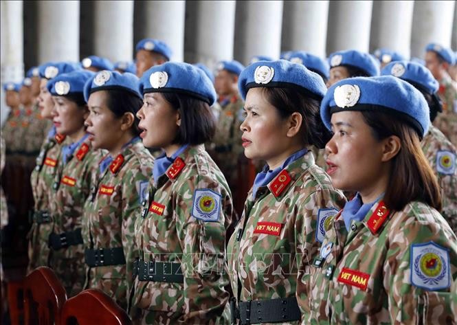 越南女军官和女警官积极参加联合国维和行动。（图片来源：越通社）