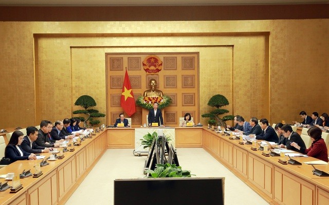 政府副总理陈红河和各位代表召开有关儿童的会议。（图片来源：VGP）