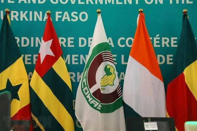 西非国家经济共同体成员国的国旗。（图片来源：法新社/越通社）