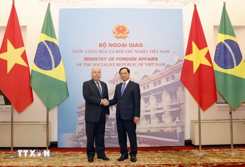 越南外交部长裴青山与巴西外长毛罗·维埃拉。