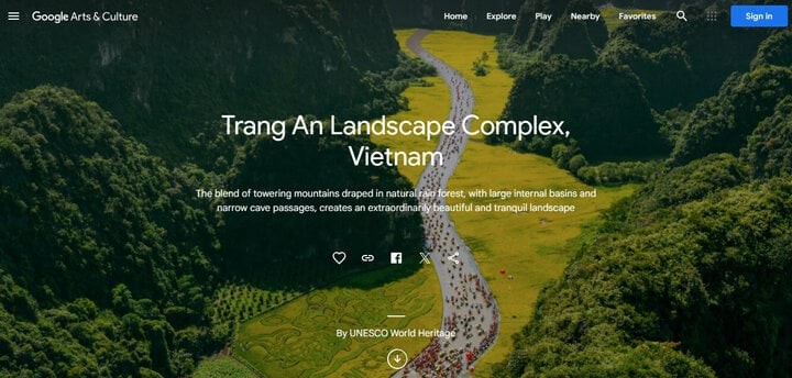 越南宁平省长安名胜群在谷歌艺术与文化上得到推广。