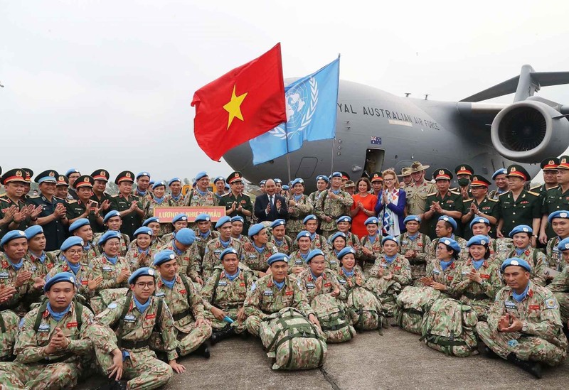 参加联合国维和行动的越南官兵。
