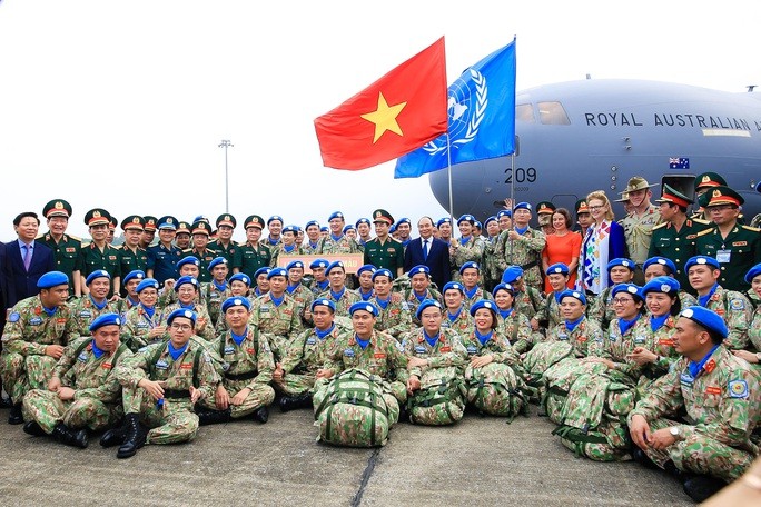 参与联合国维和行动的越南军官。