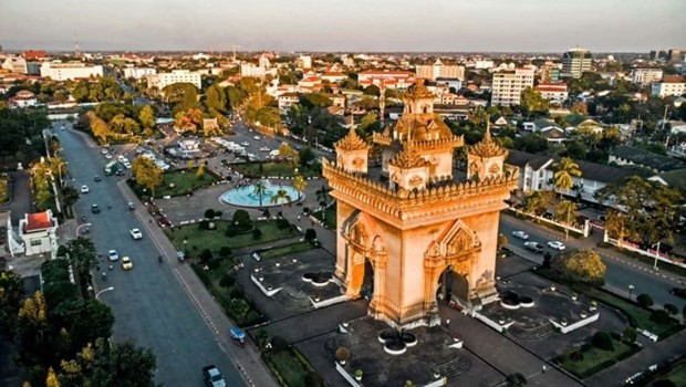 老挝首都万象一角。