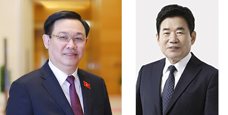 越南国会主席王廷惠和韩国国会议长金振杓。