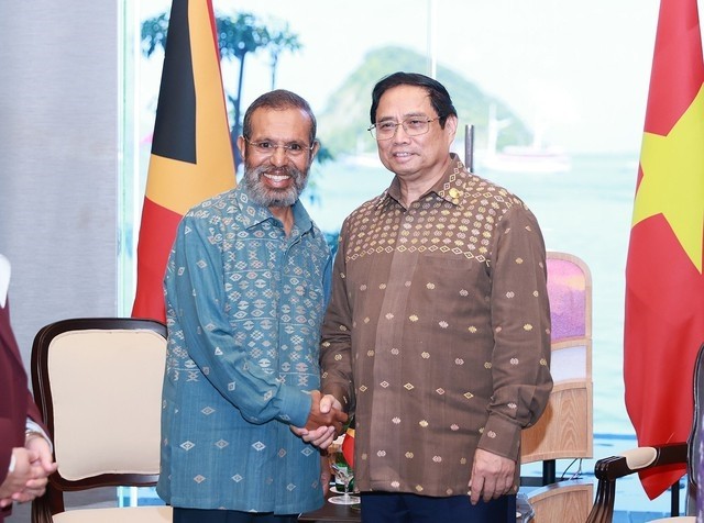 范明正总理会见东帝汶总理塔乌尔·马坦。