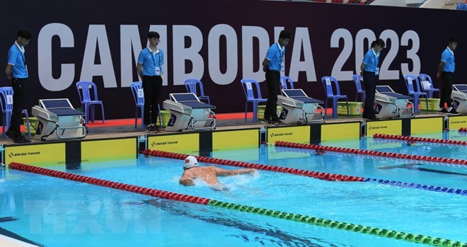 越南游泳运动员参赛。（图片来源：越通社）