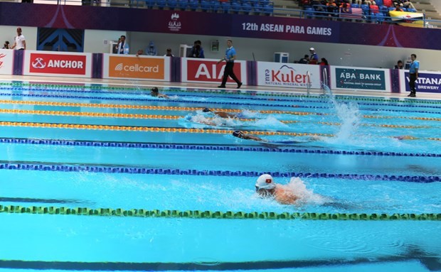 越南游泳队参赛。（图片来源：越通社）