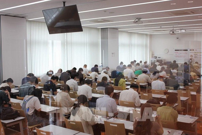 在日本的越南语能力测试考场。（图片来源：越通社）