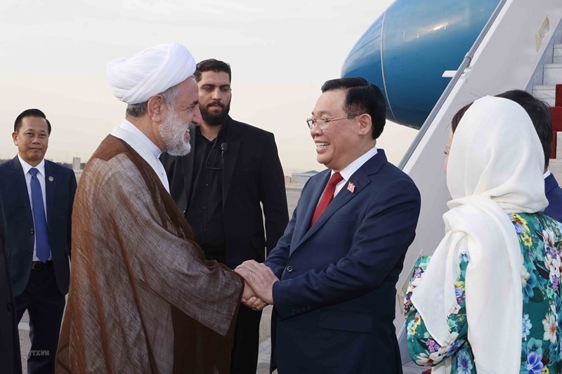 国会主席王廷惠抵达伊朗首都德黑兰梅赫拉巴德国际机场。（图片来源：越通社）