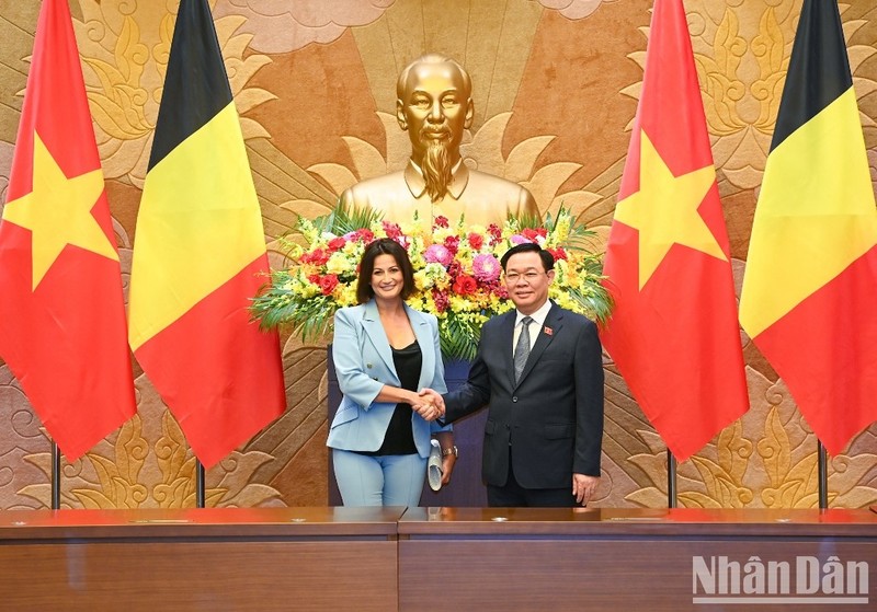 越南国会主席王廷惠与比利时参议院议长斯蒂芬妮·德霍斯举行会谈。