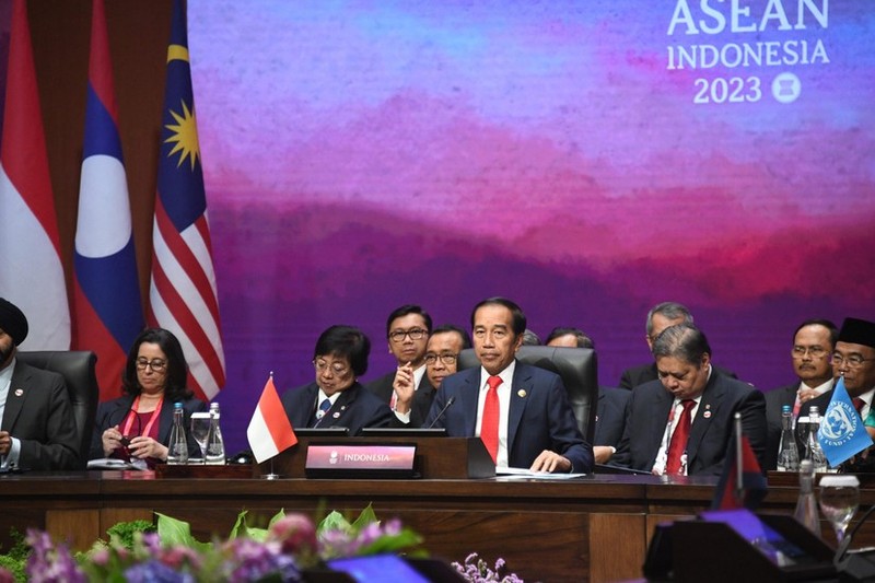 印度尼西亚总统佐科·维多多在会议上发表讲话。（图片来源：mekongasean.vn）