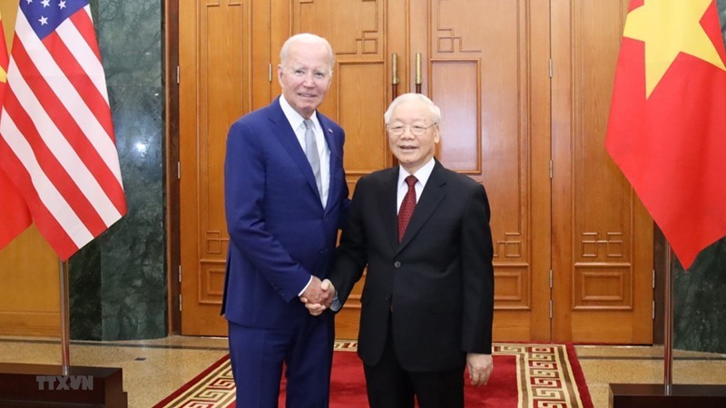 越共中央总书记阮富仲和美国总统拜登。