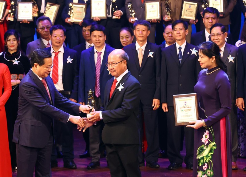 黎明慨副总理向合作社代表颁发奖项。（图片来源：baochinhphu.vn）