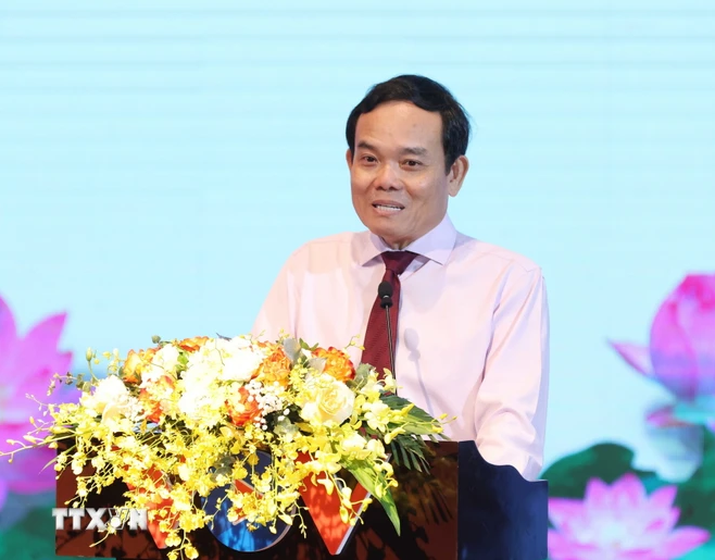 越南政府副总理陈流光发表讲话。（图片来源：越通社）