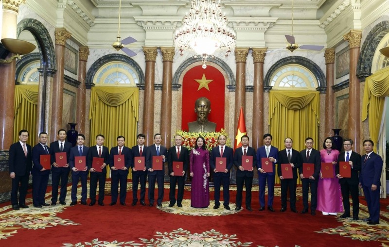 越南国家代主席向15位新任驻外大使颁发任命决定