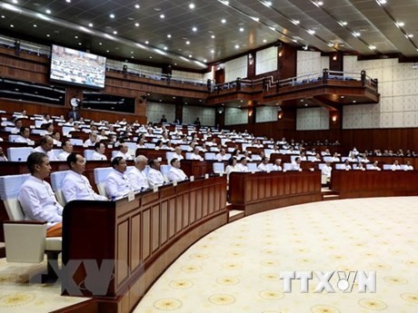 柬埔寨王国第七届国会第一次会议场景。