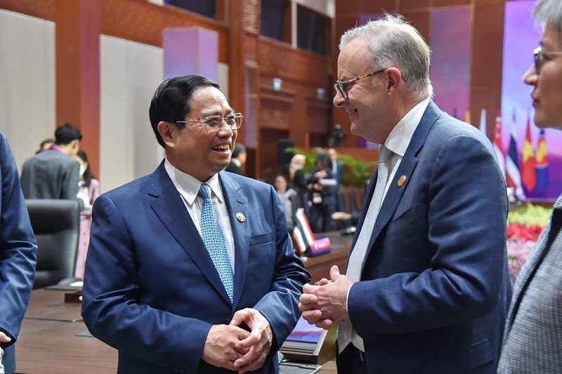 越南政府总理范明正与澳大利亚总理安东尼·阿尔巴尼斯。