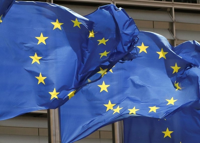 欧盟的旗帜。（图片来源：路透社）