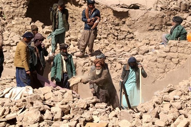 阿富汗西部地区10月7日发生6.3级大地震，造成2400余人死亡。（图片来源：越通社）