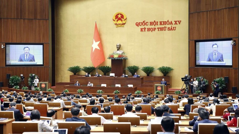 越南十五届国会六次会议现场。