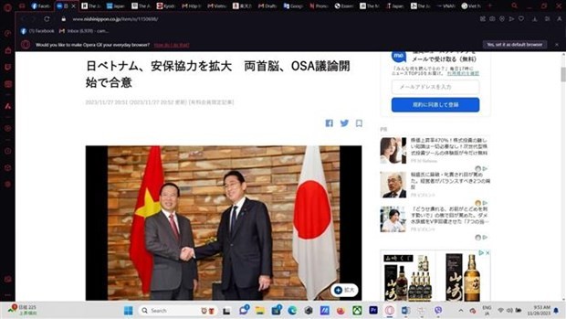 日本外务省大力宣传日本与越南升级关系。