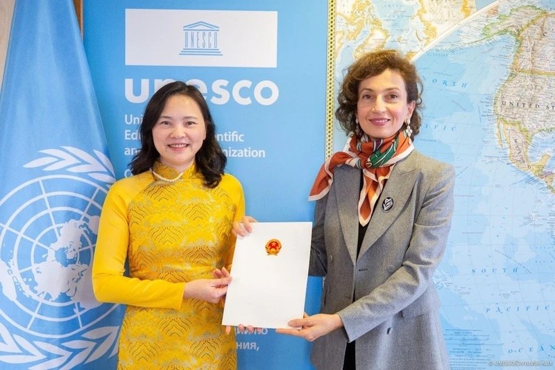 越南驻联合国教科文组织大使向联合国教科文组织总干事递交国书。