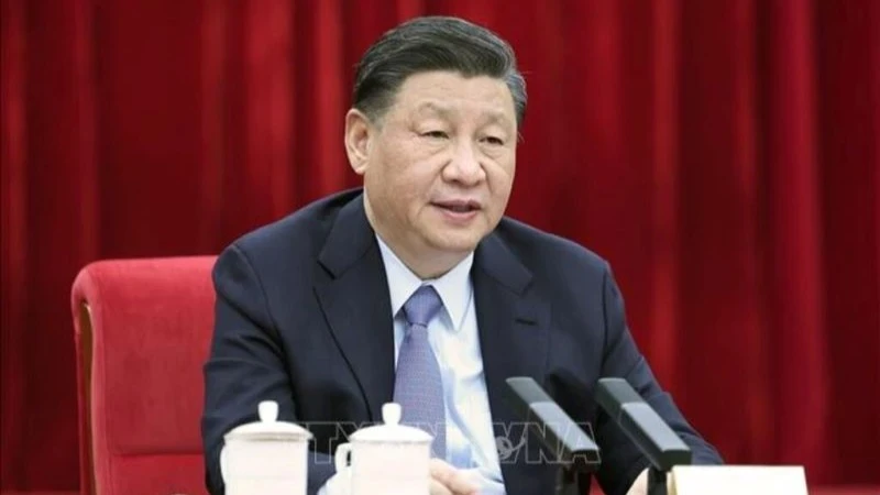 中国共产党中央委员会总书记、中华人民共和国主席习近平。（图片来源：新华社/越通社）