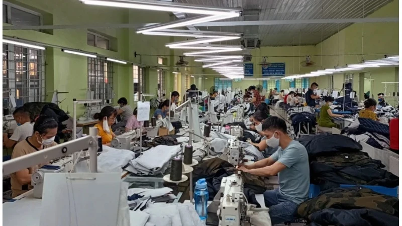 南定纺织服装股份公司的纺织品生产。 （图片来源：明德 摄）