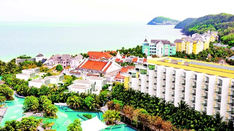 富国玉岛上的娱乐休闲度假区。（明黎 摄）